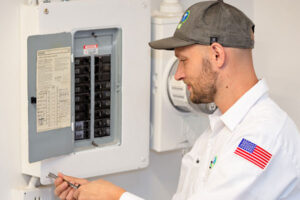 Genesis 1:3 Electric Electrician Working on Electrical Panel