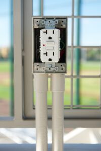GFCI with exposed conduit piping 